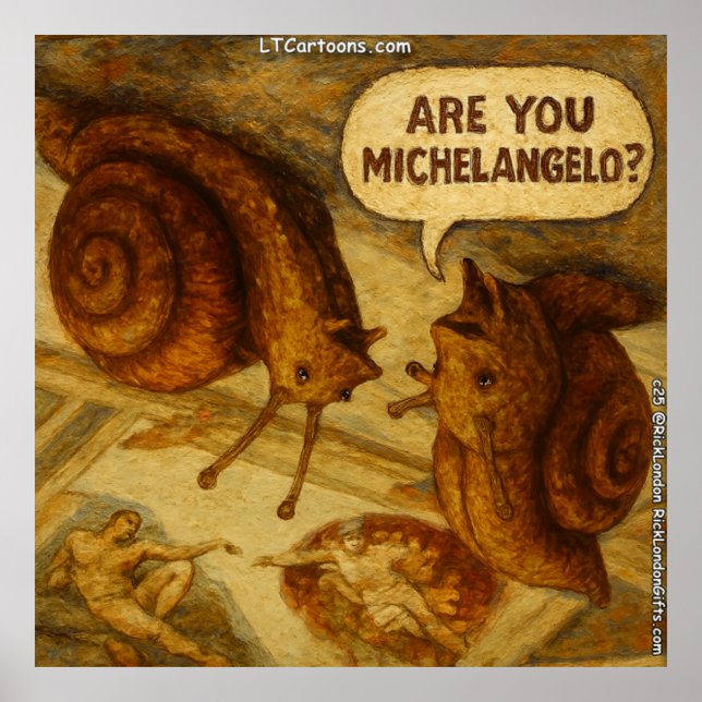 Nyfiken Snigel & Michelangelo Parodi Tecknad Film  Poster (Framsidan)