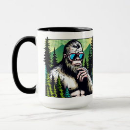 Nyfiken Squatch med solglasögon Mugg