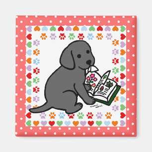 Nyfiken svart Labrador valp Magnet