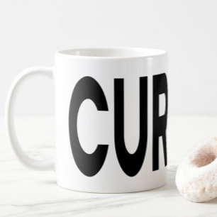 NYFIKEN svart typografi Kaffemugg