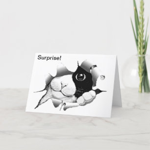 Nyfiken svartvit katt födelsedag kort