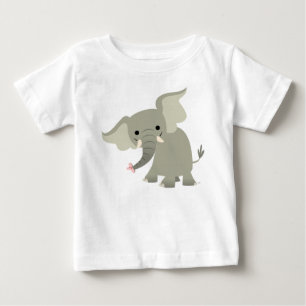 Nyfiken T-tröja för tecknadelefantbaby Tee