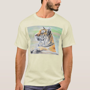 Nyfiken tigermålning t shirt