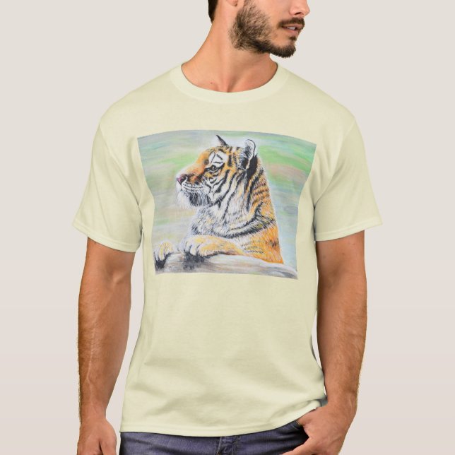 Nyfiken tigermålning t shirt (Framsida)