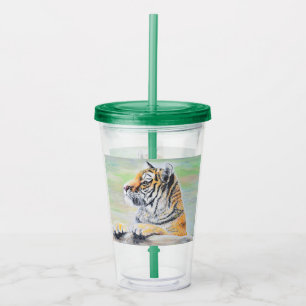 Nyfiken tigermålning take away mugg