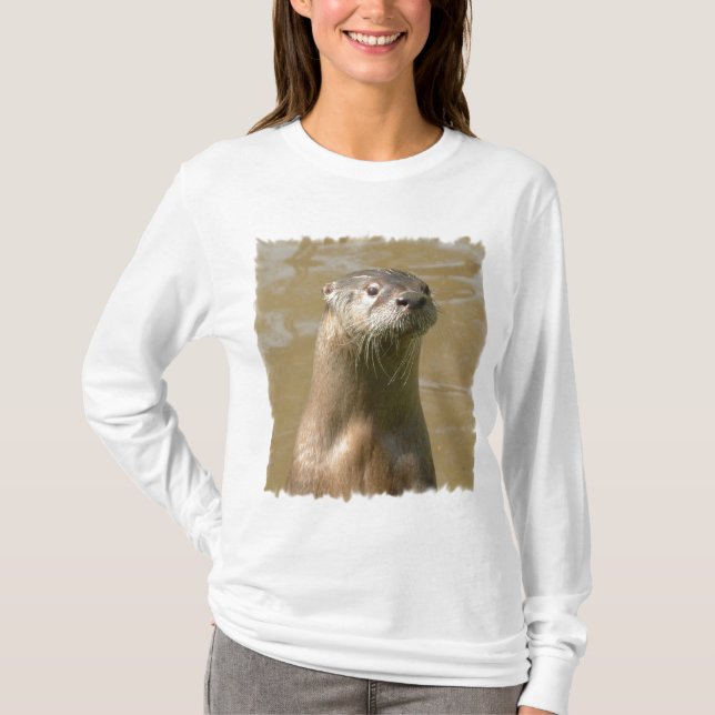Nyfiken utterlångärmadT-tröja T Shirt (Framsida)