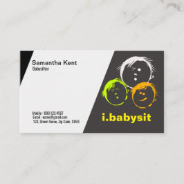 Nyfiken visitkort för barnansikteBabysitter