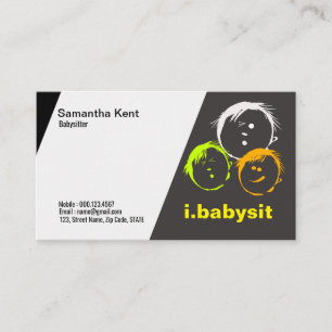 Nyfiken visitkort för barnansikteBabysitter
