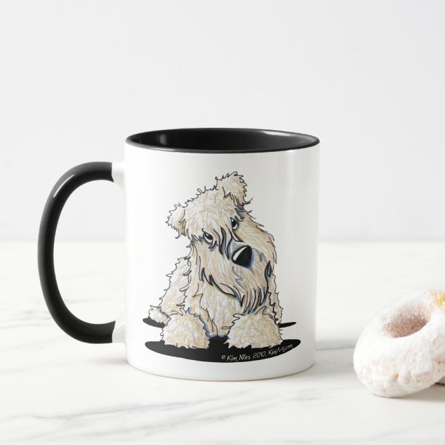 Nyfiken Wheaten Terrier-mugg Mugg (Med munk)