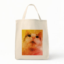 Nyfiken Whiskers-Cat Illustration Design Tote Bag