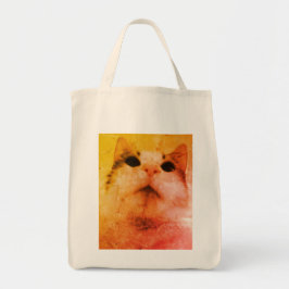 Nyfiken Whiskers-Cat Illustration Design Tote Bag Tygkasse