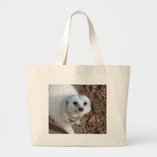 Nyfiken White Meerkat Jumbo Tygkasse