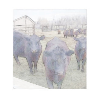 Nyfiken Young Black Angus Anteckningsblock
