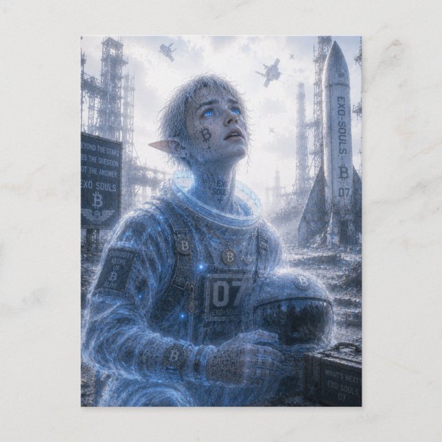 Nyfikenhet / Astronaut / Startplatta i öknen Vykort (Framsida)