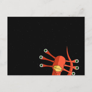"Nyfiket Alien" vykort