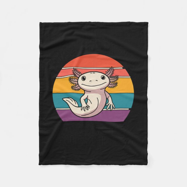 Nyfiket Axolotl Retro Cute Animal Älskare Fleecefilt (Framsidan)