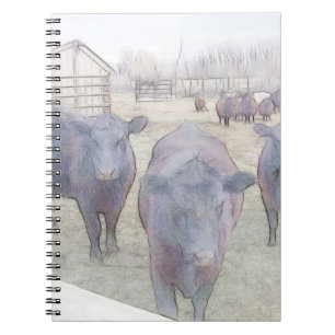 Nyfiket barn svart Angus Anteckningsbok