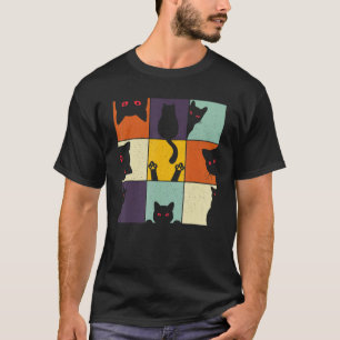 Nyfiket KAT-nummer för Vintage för katt Mamma Papp T Shirt