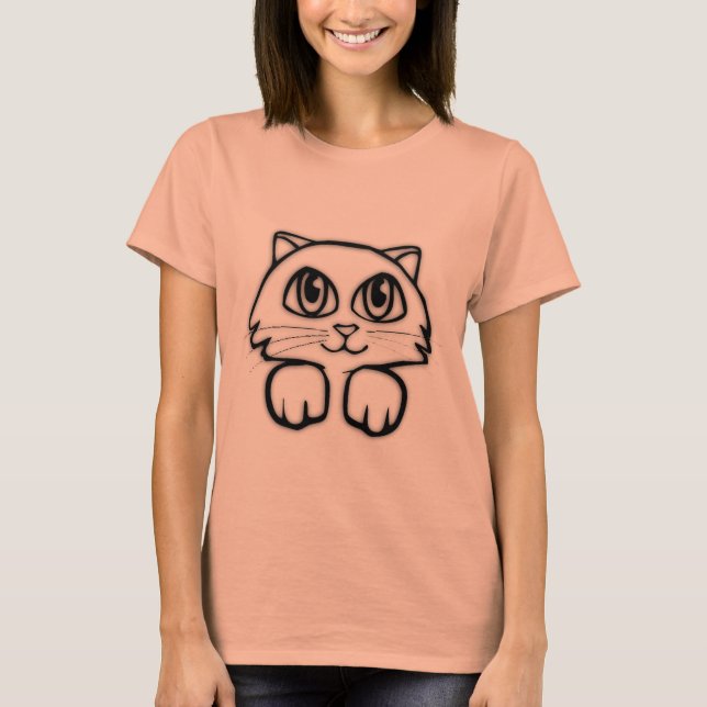 Nyfiket kattunge t-shirt (Framsida)