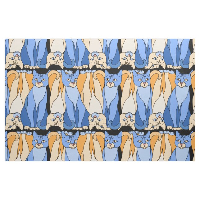 Nyfiket kattungetyg (Lori Corbett) Tyg (Fat Quarter)