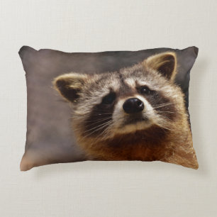 Nyfiket Raccoon Photo Prydnadskudde