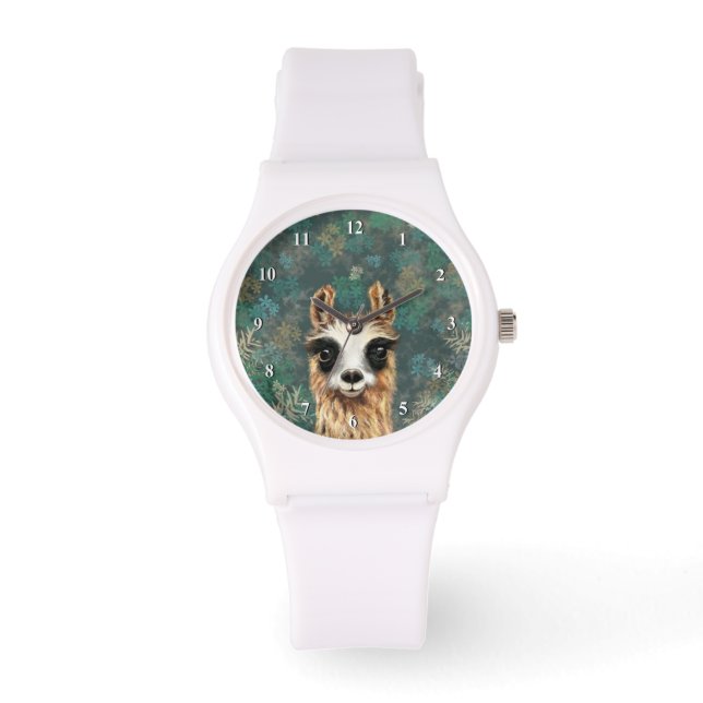 Nyfikna Baby Llama - Cute Armbandsur (Framsida)
