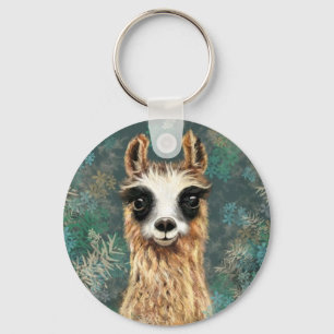 Nyfikna Baby Llama - Cute Nyckelring