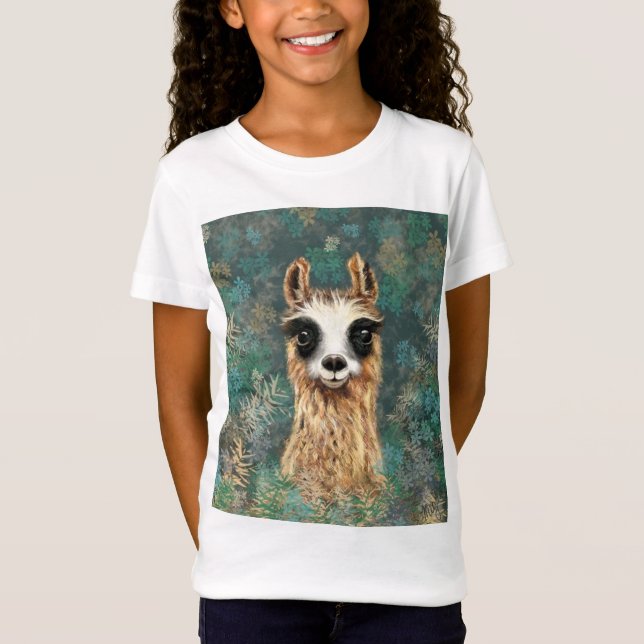 Nyfikna Baby Llama - Cute T Shirt (Framsida)