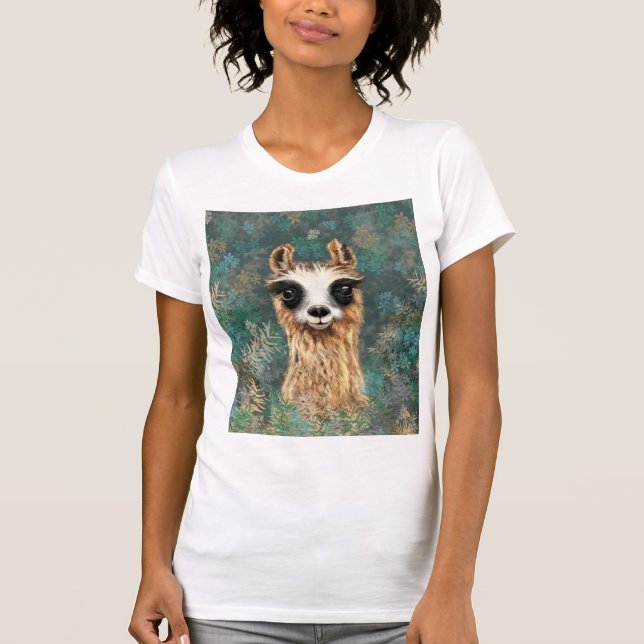 Nyfikna Baby Llama - Cute T Shirt (Framsida)