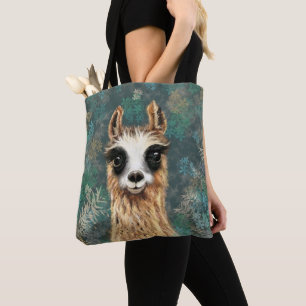 Nyfikna Baby Llama - Cute Tygkasse