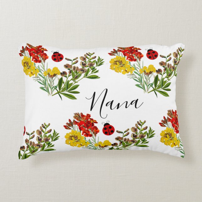 Nyfikna blomma Personlig mormor Mormor  Prydnadskudde (Framsidan)