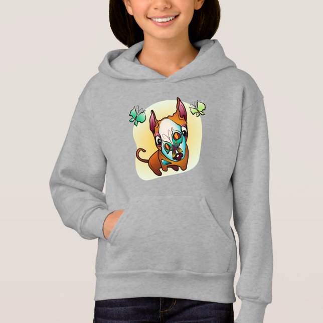 Nyfikna BullTerrier-Hund T Shirt (Framsida)