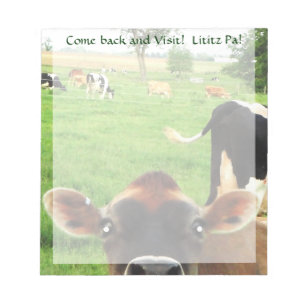 Nyfikna Cow Lititz-Anteckningsblocket! Anteckningsblock