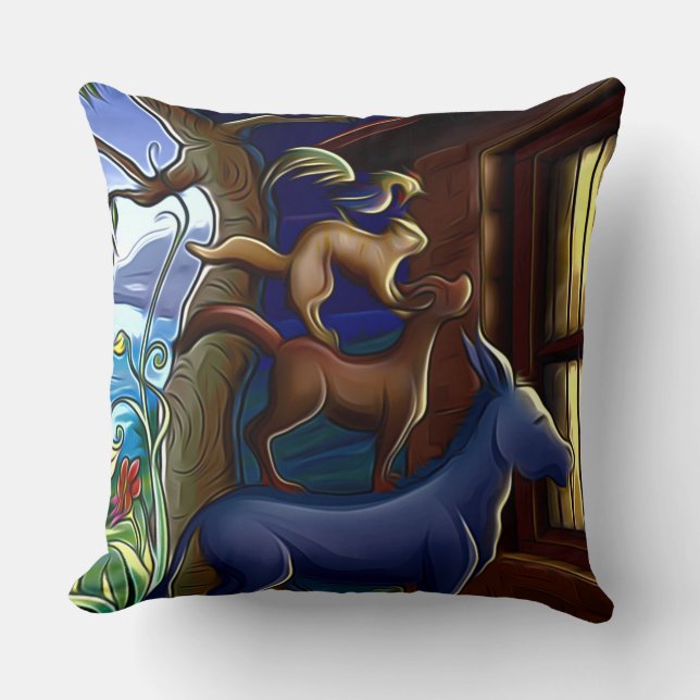 Nyfikna djur, fyllning kudde (Framsida)