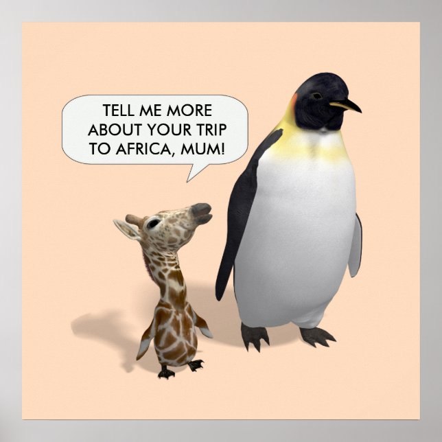 Nyfikna Giraffe Baby Poster (Framsidan)