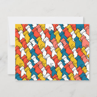 Nyfikna katter, färglösa vykort