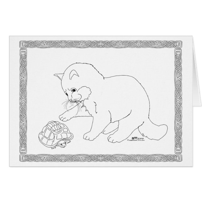 Nyfikna Kattunge Hälsningskort (Framsidan Horizontal)