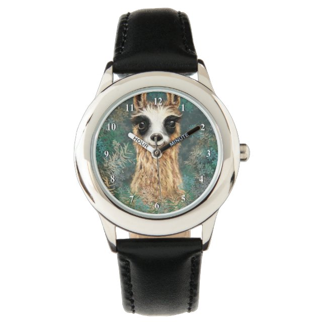 Nyfikna Llama Funny Watch Armbandsur (Framsida)
