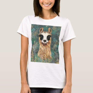 Nyfikna Llama T-Shirt Roligt - Teckning
