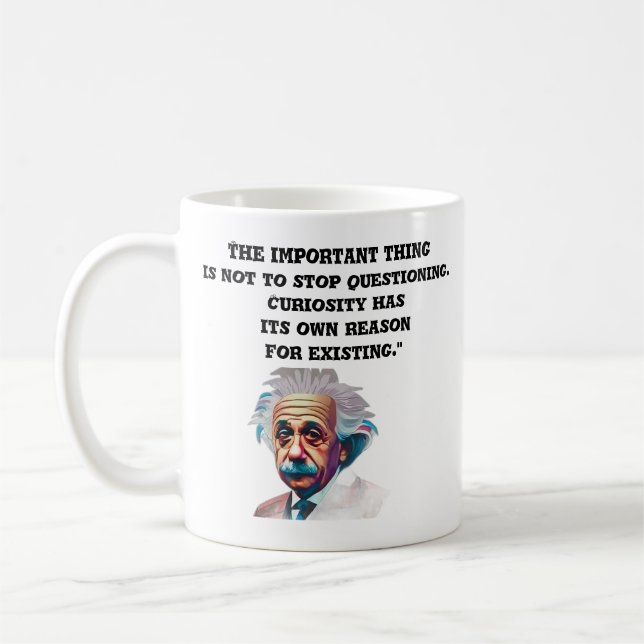 Nyfikna Mugg EinsteinQuotesMug (Vänster)