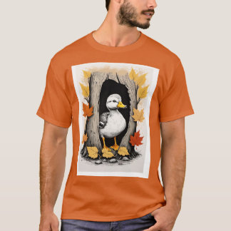 Nyfikna murverk och Höst löv Mönster design T Shirt