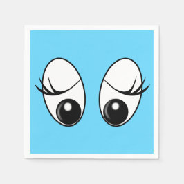 Nyfikna Ögon Blue Napkins - Anpassade Pappersservett