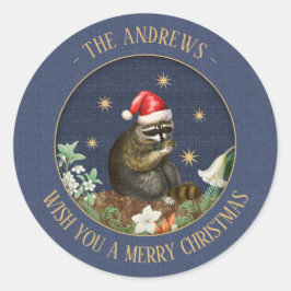 Nyfikna Raccoon Anpassade Gift Stickers Runt Klistermärke