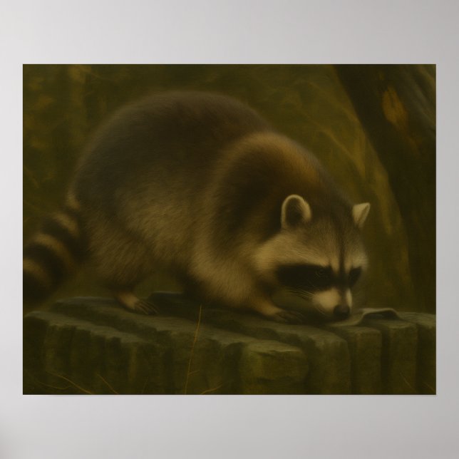 Nyfikna Raccoon - Realistic Forest Wildlife Poster (Framsidan)