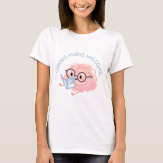 Nyfikna sinnen välkomnas Smart läsande hjärna T-sh T Shirt
