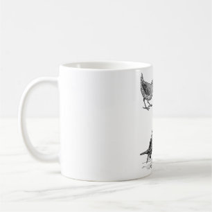 Nyfikna små fågelvänner kaffemugg
