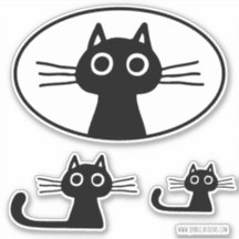 Nyfikna Svarta Kattunge | Roligt Cat Lover Sticker