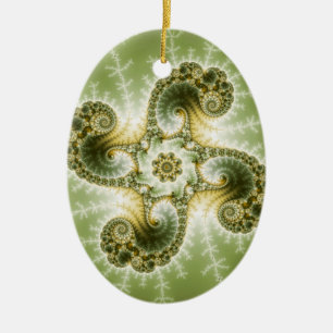 Nyfikna tandtentakler - Fractal Art Julgransprydnad Keramik