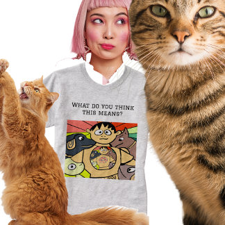 Nyfikna tecken och djur t shirt