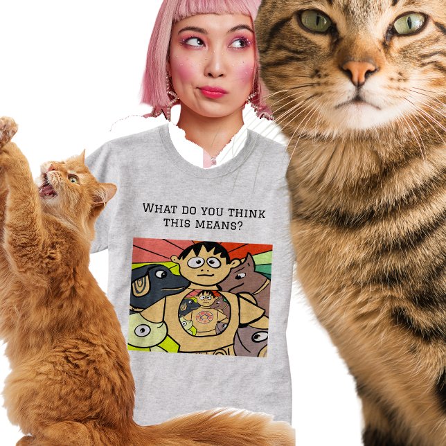 Nyfikna tecken och djur t shirt (Skapare uppladdad)